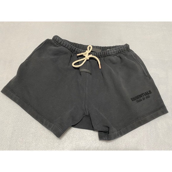 Fear of God Essentials Other - Fear of God Essentials Mens Sweat Shorts‎ Black Charcoal Grey Logo Size Large